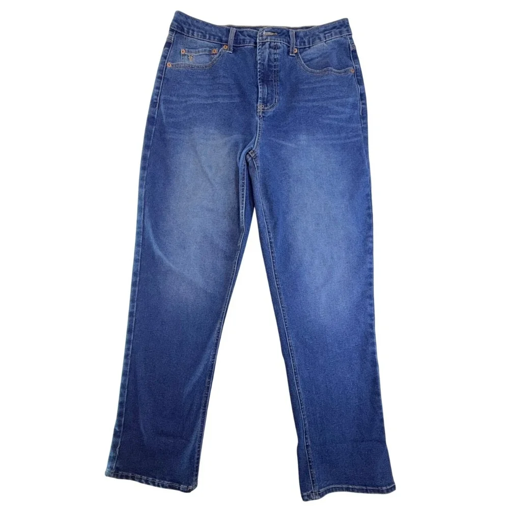 Frye Jeans Womens 8/29 Med Blue Wash‎ Straight Leg High Rise Stretch Denim Faded